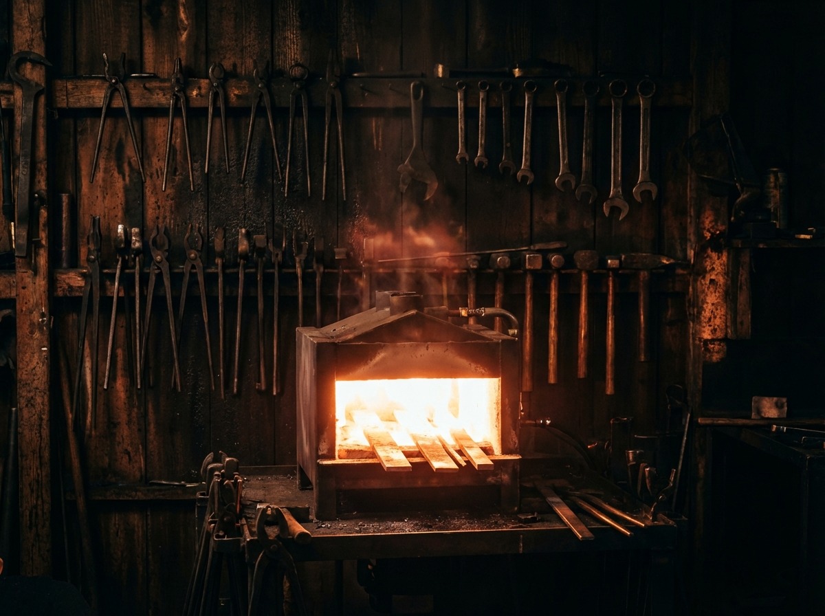 Кузнечный горн в мастерской — художественная ковка Севастополь