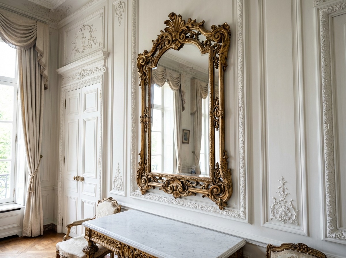 Кованая рама для зеркала в неоклассическом стиле — завитки и акантовые листья