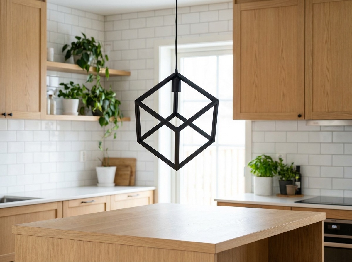 Подвесной светильник — геометрический каркас из кованого металла